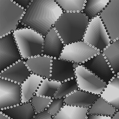 grey gradient fragments with dots on the borders. seamless abstract vector wallpaper