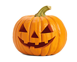 Halloween Pumpkin on transparent background. PNG element. Carving Jack-o-Lantern pumpkin. Generative Ai.
