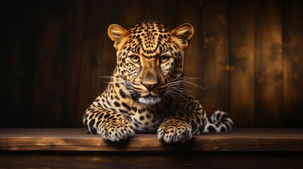 Portrait of an Amur leopard. Amur leopard rare animal. Ai generated
