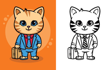 Cute Little Cat Cartoon Illustration Vector format Generative Ai