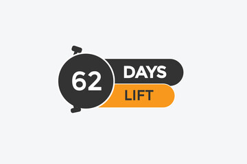 62 days, left countdown template,62   day countdown left banner label button eps 62 
