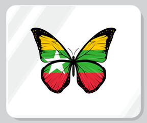 Myanmar Butterfly Flag Pride Icon
