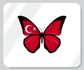 Turkiye Butterfly Flag Pride Icon

