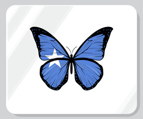 Fototapeta na wymiar Somalia Butterfly Flag Pride Icon 