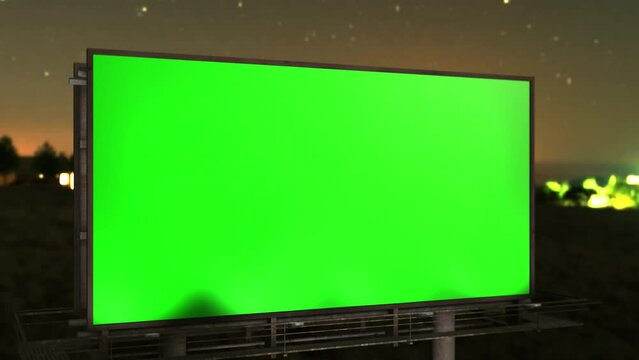 green screen billboard in the city