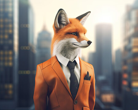 Gentleman Fox in a Sophisticated Suit