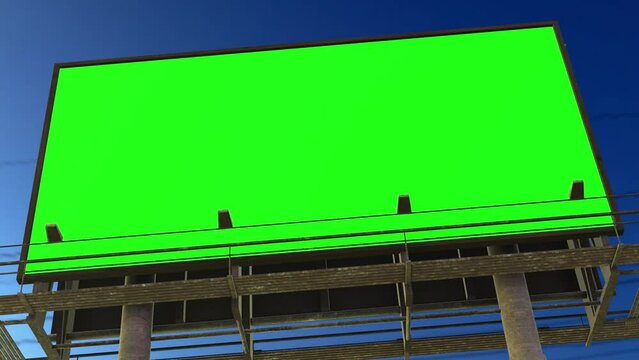 Empty modern billboard with a green screen