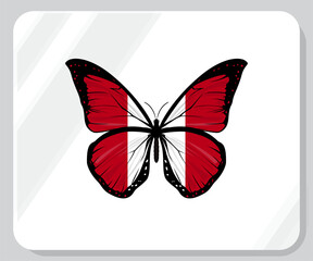 Peru Butterfly Flag Pride Icon
