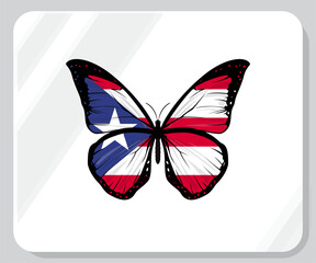 Puerto Rico Butterfly Flag Pride Icon
