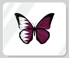 Qatar Butterfly Flag Pride Icon
