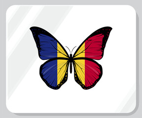 Romania Butterfly Flag Pride Icon
