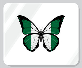 Nigeria Butterfly Flag Pride Icon
