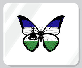 Lesotho Butterfly Flag Pride Icon
