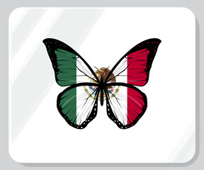 Mexico Butterfly Flag Pride Icon
