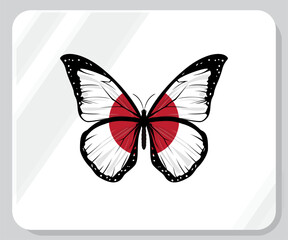 Japan Butterfly Flag Pride Icon
