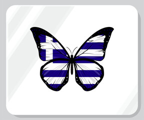 Greece Butterfly Flag Pride Icon
