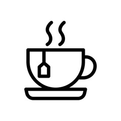 tea cup line icon illustration vector graphic. Simple element illustration vector graphic, suitable for app, websites, and presentations isolated on white background