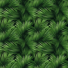 Palm leaves seamless pattern background. Generative AI