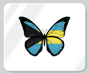 Bahamas Butterfly Flag Pride Icon
