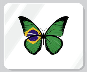 Brazil Butterfly Flag Pride Icon
