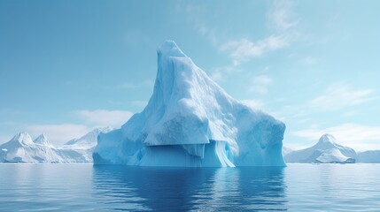 illustration, iceberg in the arctic ocean, ai generative