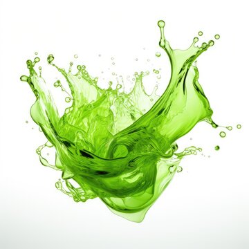 green splash on white background. Generative AI