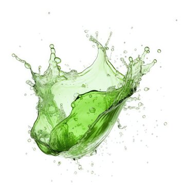 green splash on white background. Generative AI