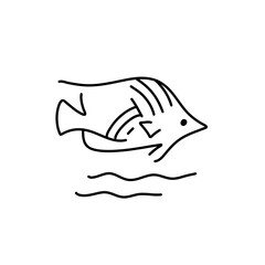 Fish modern line design style icons