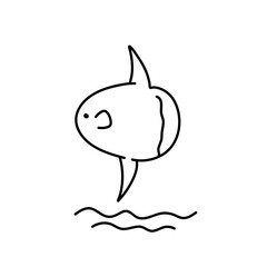 Obraz premium Fish modern line design style icons