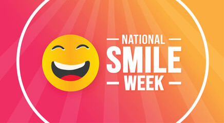 August is National Smile Week background template. Holiday concept. background, banner, placard, card, and poster design template with text inscription and standard color. vector illustration.