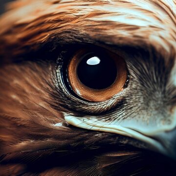 close up of an eye of a golden eagle macro photography Generative AI