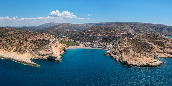 Bay and beach of Matala, Iraklion, Crete, Greek Islands