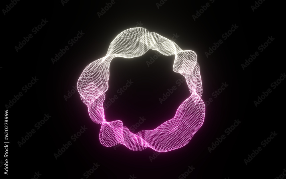 Poster futuristic colorful sphere of lines. network connection big data. abstract technology background. pl