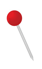 Red push  pin. vector illustration
