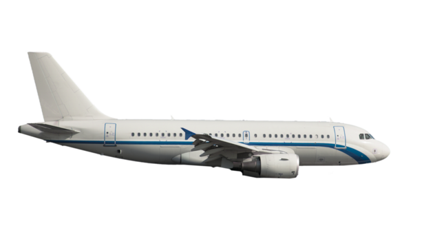Airplane isolated on a transporent background.