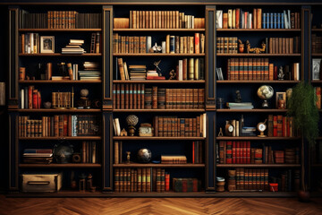Home, old library. Generative AI