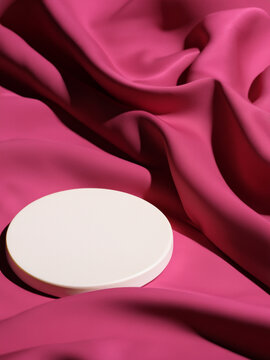 jewelry product  stand_cosmetic display_podium on soft fabric
