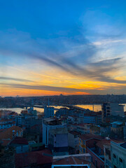 sunset over the city
