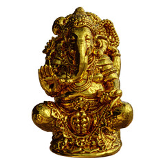 Gold or Brass Ganesha 3d Render transparent PNG illustration