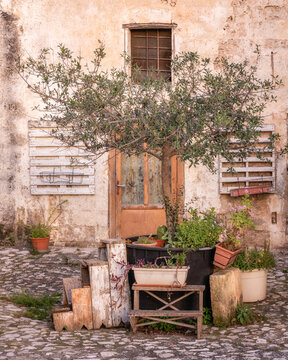 Charming rustic scene in the old town of Matera, Basilicata