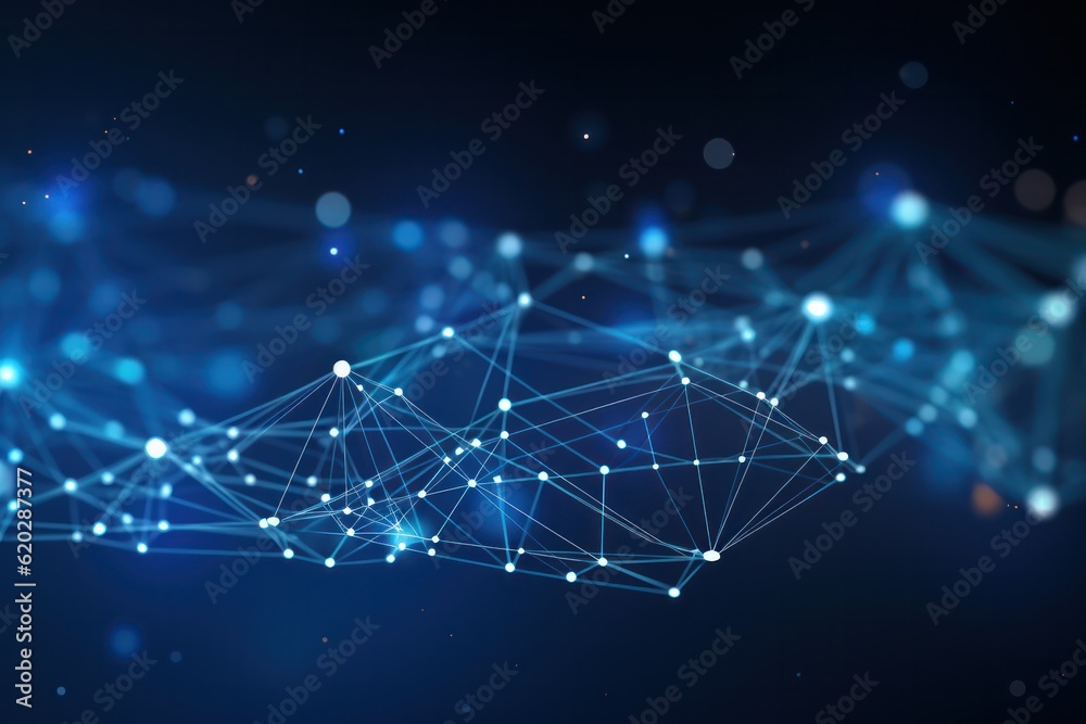 Poster abstract background design connected digital lines and dots, representing network connection wireframe