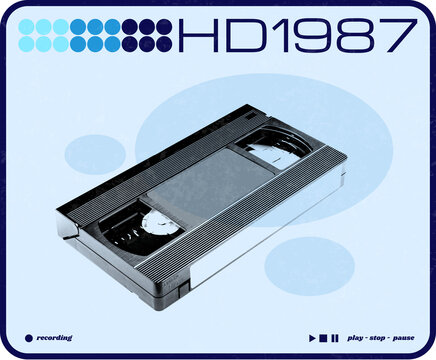 Retro Look VHS HD 1987 Blau