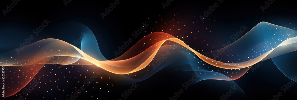 Fototapete Sparkling abstract shapes in wavy patterns form a mesmerizing design for banner backdrops