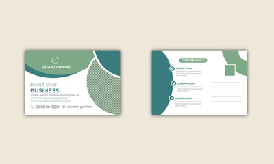 Double-sided creative business post card template. Portrait and landscape orientation. Horizontal and vertical layout.
business post  card with company logo. Vector illustration.