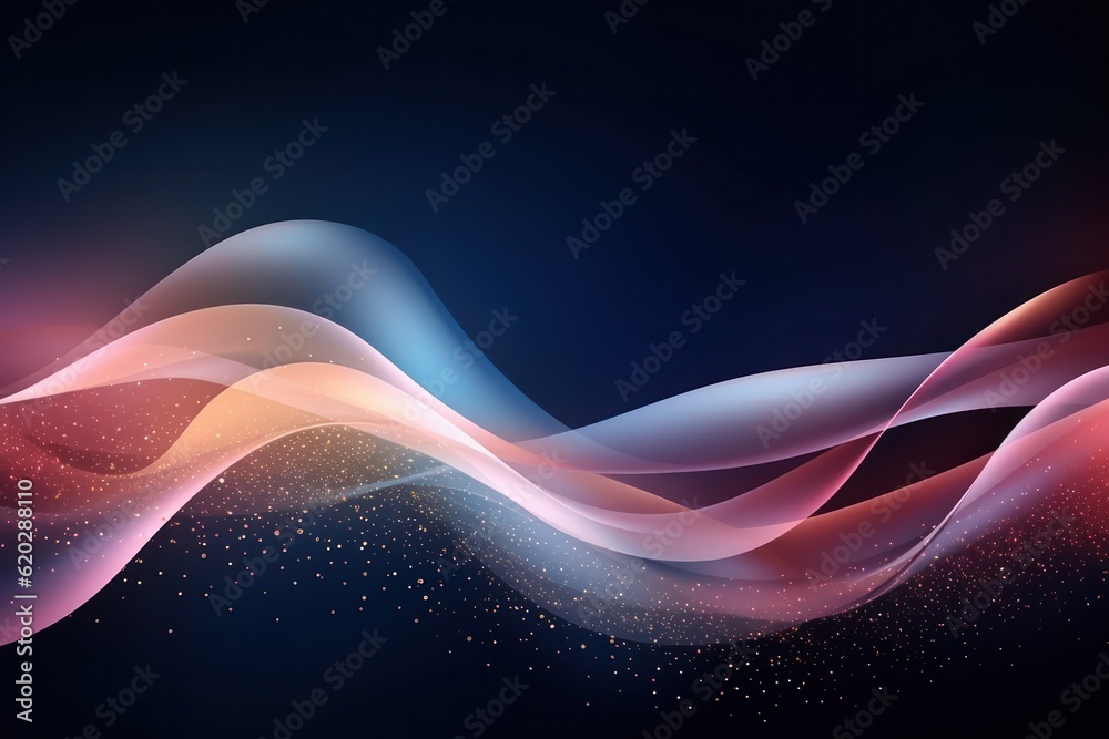 Aufkleber Mesmerizing backdrop for banners with wavy abstract shapes and a sparkling, glittering effect design