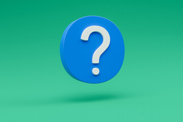 floating web icon symbol question mark on colorfull infinite background; https domain secure encryption concept; 3d illustration