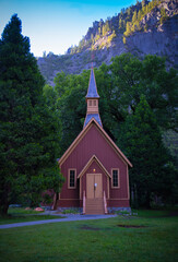 Yosemite chapel at dawn