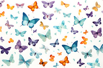 seamless background with colorful butterflies