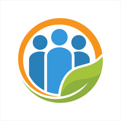 Vector illustration icon with green community management concept. A community that cares about the environment.