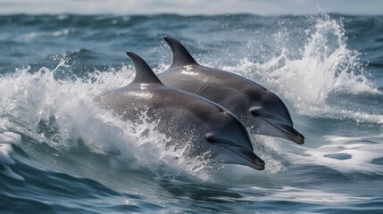 Dolphins in the open see. Generative AI